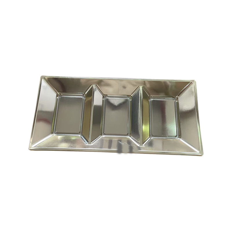 은색 플라스틱 3그리드 스낵 트레이